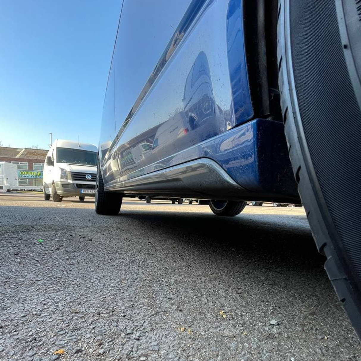 For VW T6.1 Transporter SWB ABS Side Skirts Painted In Deep Black