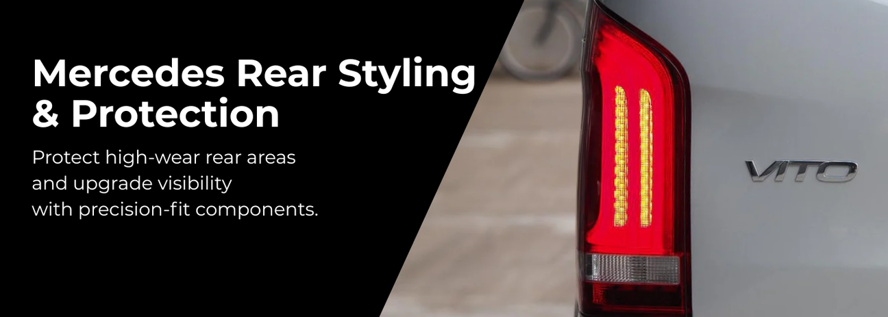 Mercedes rear styling with bumper protector and rear light upgrades for Sprinter and Vito