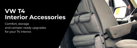 VW T4 interior accessories with curtains and camper upgrades