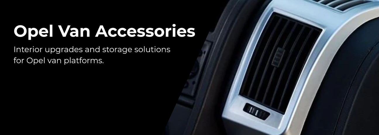 Opel Vivaro interior with dashboard organiser and storage solutions