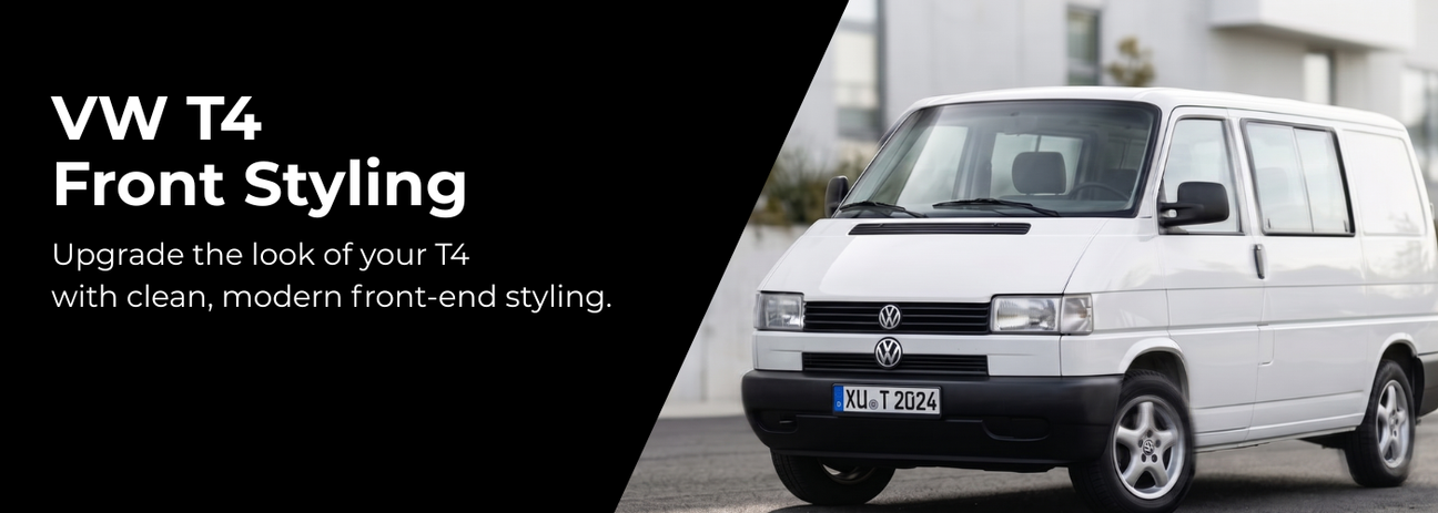 VW T4 front styling upgrades with grille and bumper modifications