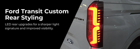 Ford Transit Custom rear styling with smoked LED tail lights