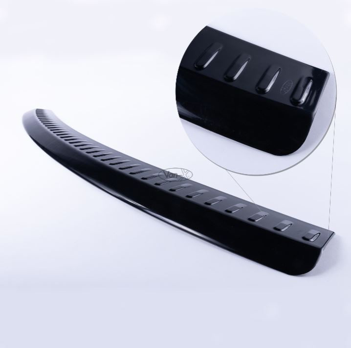 VW Caddy Barndoor/Tailgate Rear Bumper Protector Black Plastic