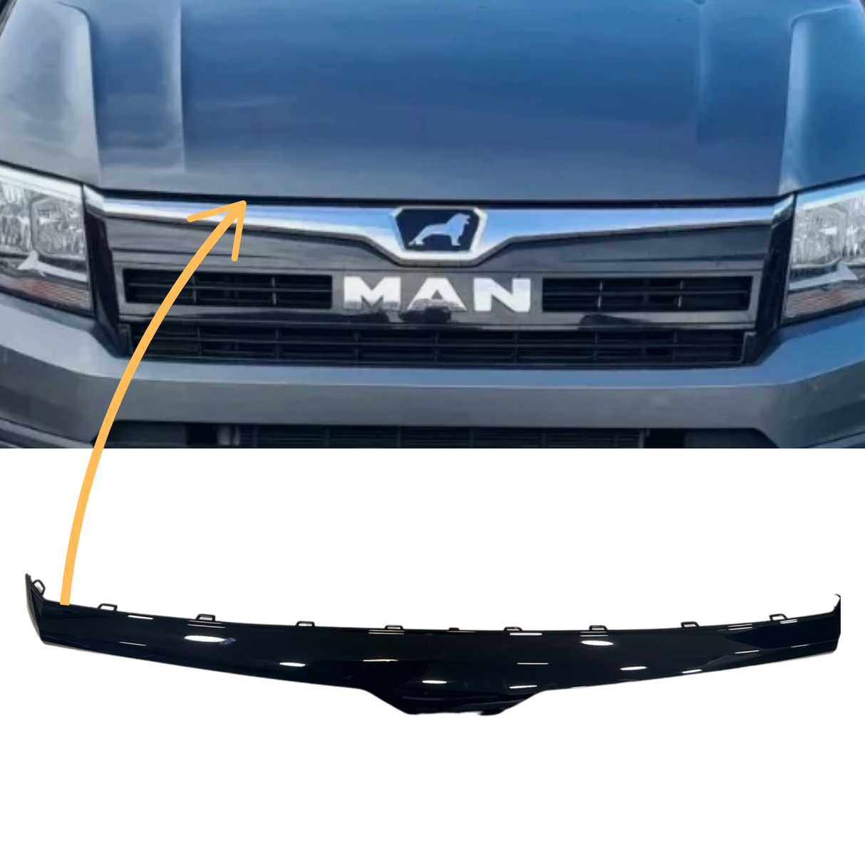 Man TGE Badgeless Grille Trim - Gloss Black