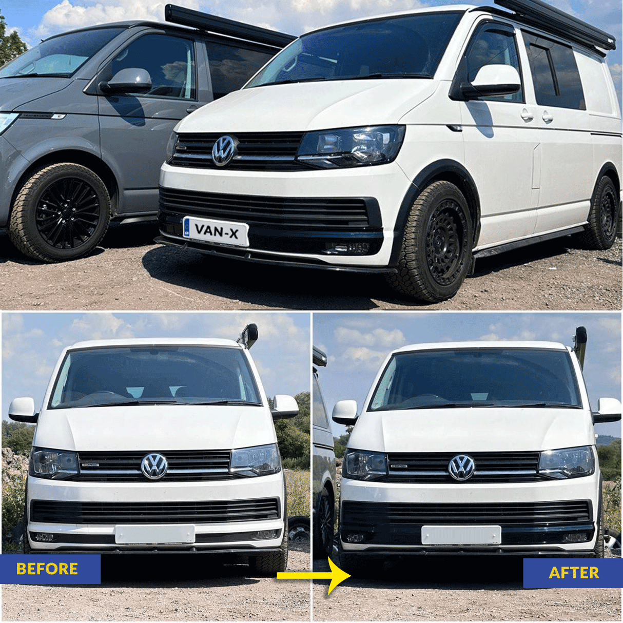 For VW T6 Highline Front Bumper XL Grille | Textured ABS Upgrade | Van-X