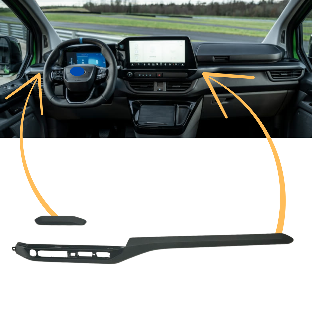 For New Transit Custom Lower Dash Trims - Matte Black | Van-X