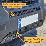 For Opel Movano Front Honeycomb Bumper Grille Bundle 2pcs - Matte Black | Van-X