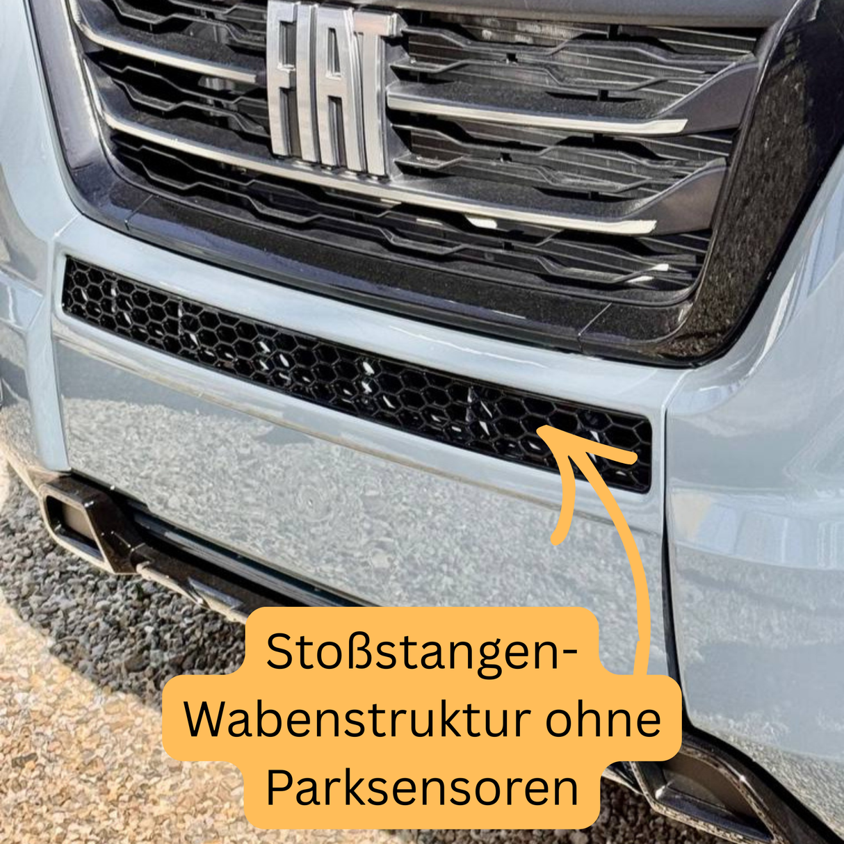 For Fiat Ducato Bumper Honeycomb without Parking Sensors - Gloss Black