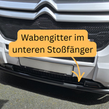 Parrilla de parachoques inferior de panal para Opel Movano - Negro brillante