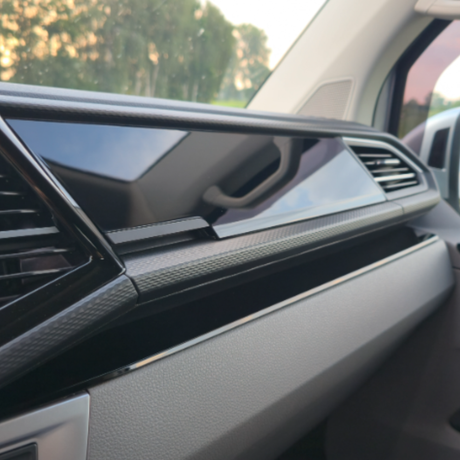 For VW T6.1 Glove Box Magnetic Lid Cover – Gloss Black Finish for Volkswagen Transporter Vans, Campervans