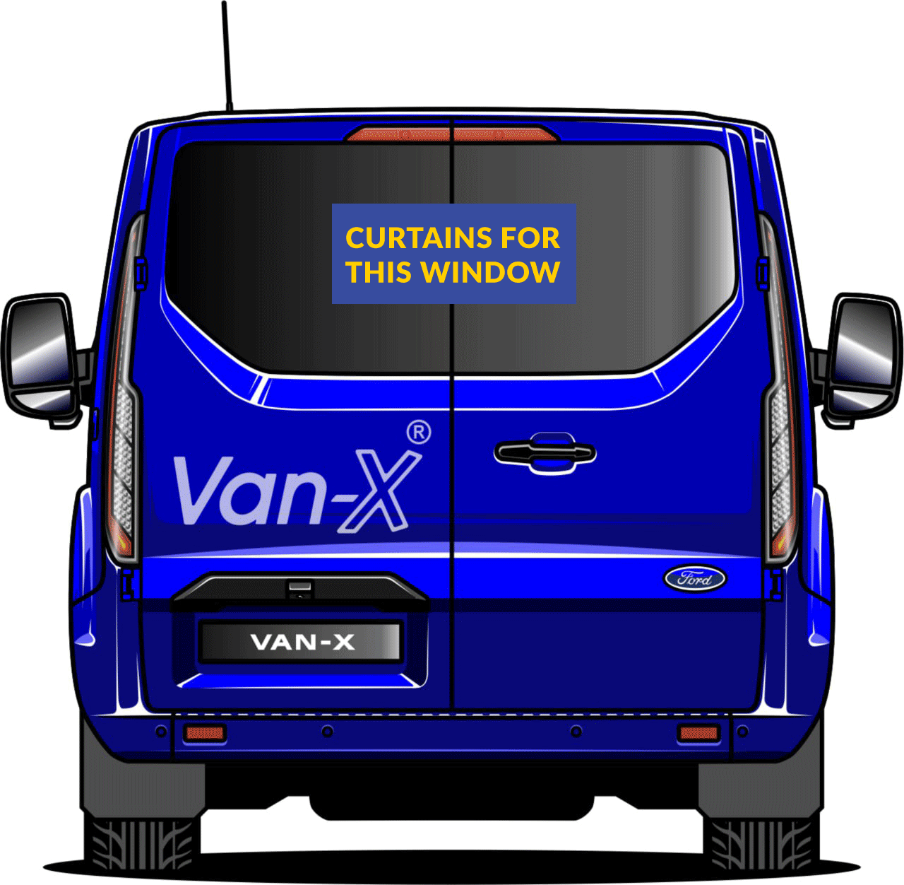 For Ford Transit Custom Premium Window Curtains - Black/Black - CREATE YOUR OWN BUNDLE! Van-X