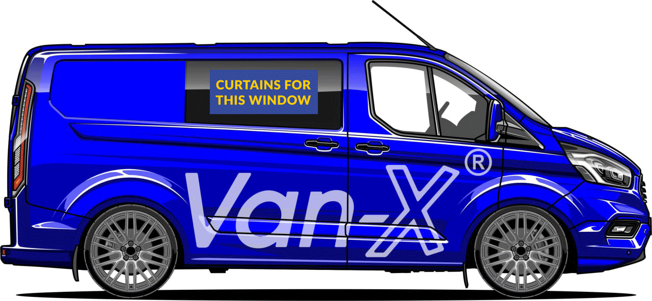 Voor Ford Transit Custom Premium raamgordijnen - Zwart/Zwart - MAAK JE EIGEN BUNDEL! Van-X