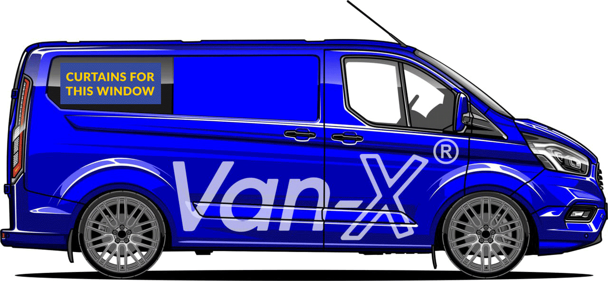 For Ford Transit Custom Premium Window Curtains - Black/Black - CREATE YOUR OWN BUNDLE! Van-X