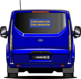 Para Cortinas de Ventana Premium Ford Transit Custom - Negro/Gris - ¡CREE SU PROPIO CONJUNTO! Van-X