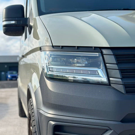 For New VW Crafter Headlight Eyebrow Trim – Hammerite - Van Styling Accessory by Van-X