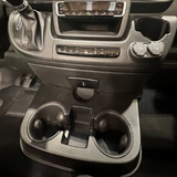 Our brand-new cupholder console – to fit all; Opel Movano, Citroën Jumper, Peugeot Boxer