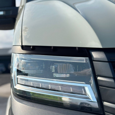 For MAN TGE Headlight Eyebrow Trim – Gloss Black - Van Styling Accessory by Van-X