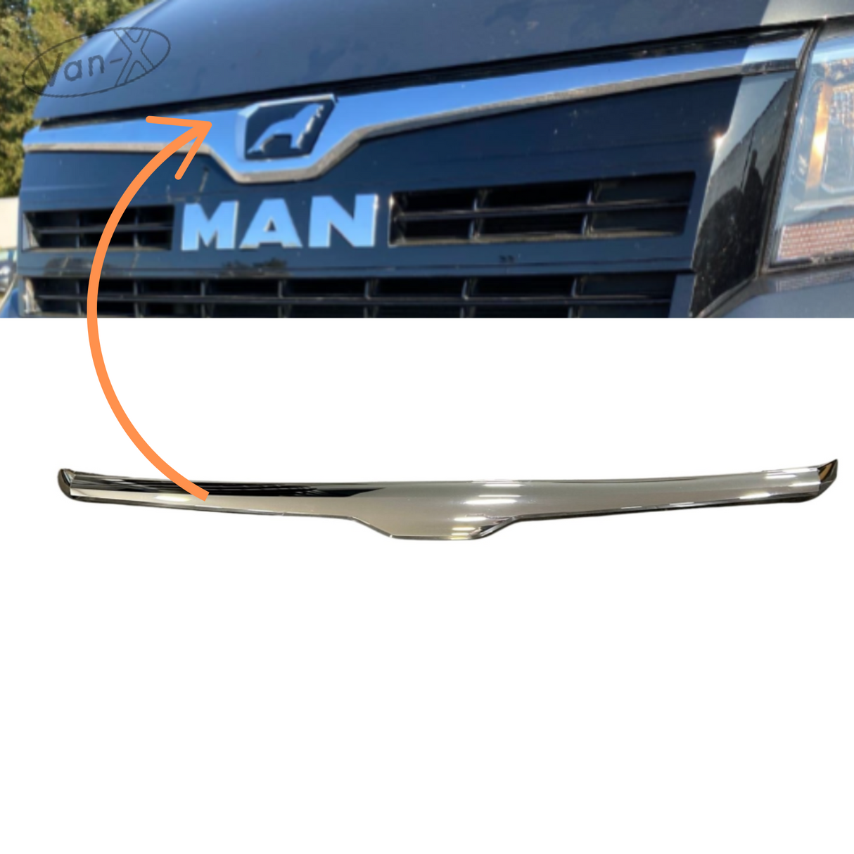 Man TGE Badgeless Grille Trim - Chrome