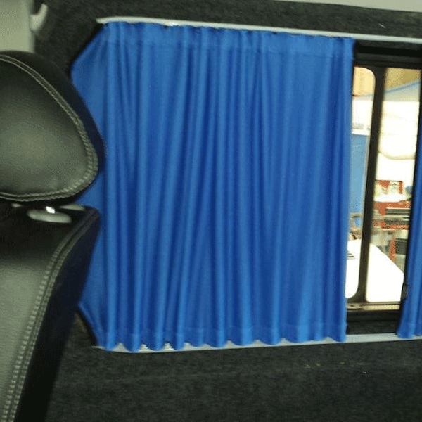 VW T6 Transporter Van Conversion Premium Curtains Van-X - Black/Blue