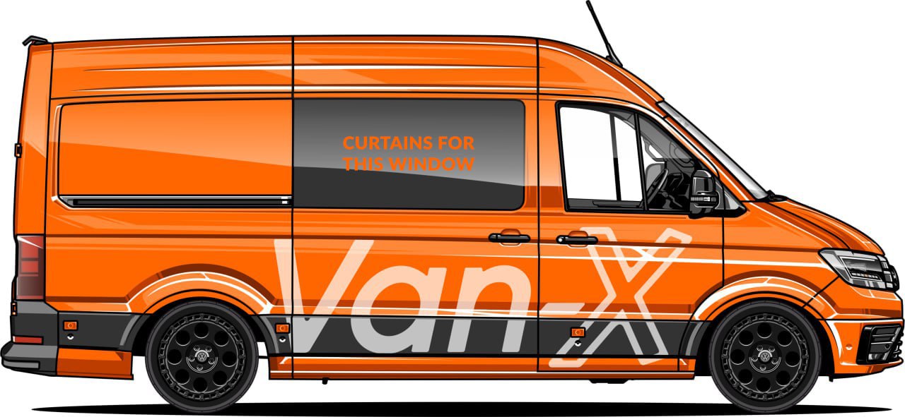 VW Crafter Cortinas de Janela Premium Van-X - Preto/Preto