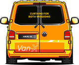 VW T4 Transporter Van Conversion Premium Curtains Van-X - Black/Black