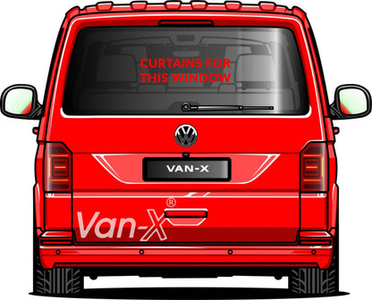 VW T6 Transporter Van Conversie Premium Gordijnen Van-X - Zwart/Zwart