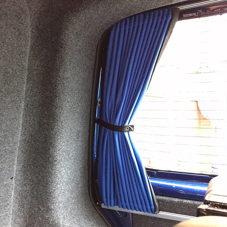 VW T5 Transporter Van Conversion Premium Curtains Van-X - Black/Blue