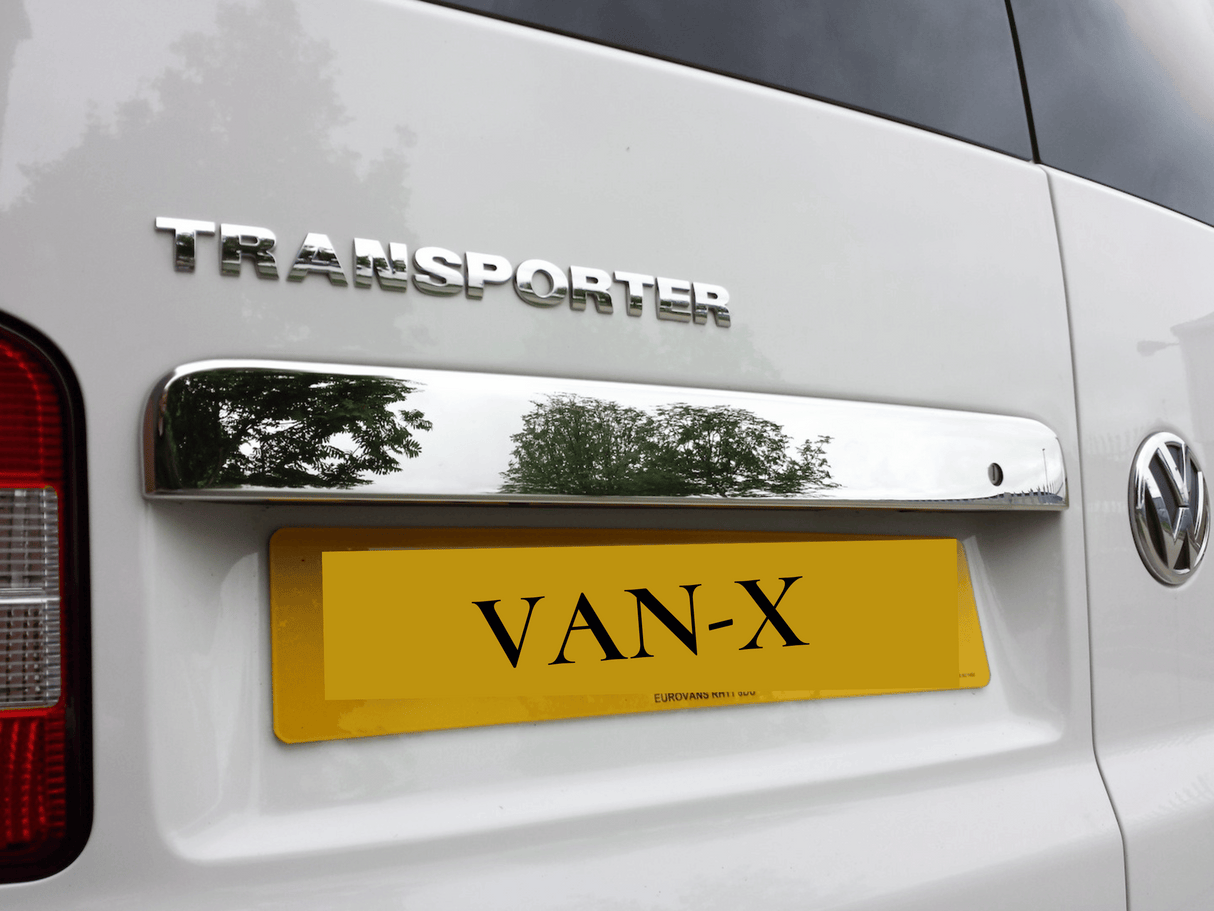 Recorte de Placa de Matrícula de Acero Inoxidable para Portón Trasero VW T5 Transporter