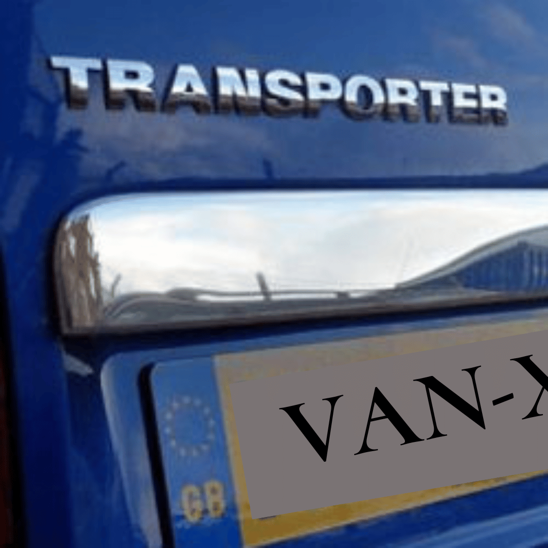 RVS nummerplaatbekleding voor Barndoor VW T5 Transporter