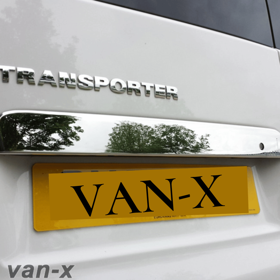 Recorte de Placa de Matrícula de Acero Inoxidable para Portón Trasero VW T5 Transporter