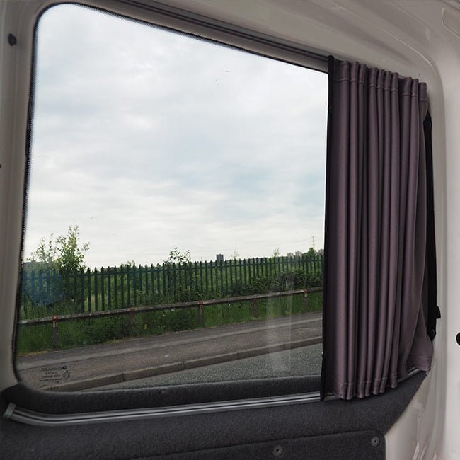 VW T6.1 Transporter Van Conversion Premium Curtains Van-X - Black/Grey