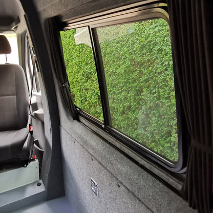 Mercedes Sprinter Premium Window Curtains Van-X - Black/Black