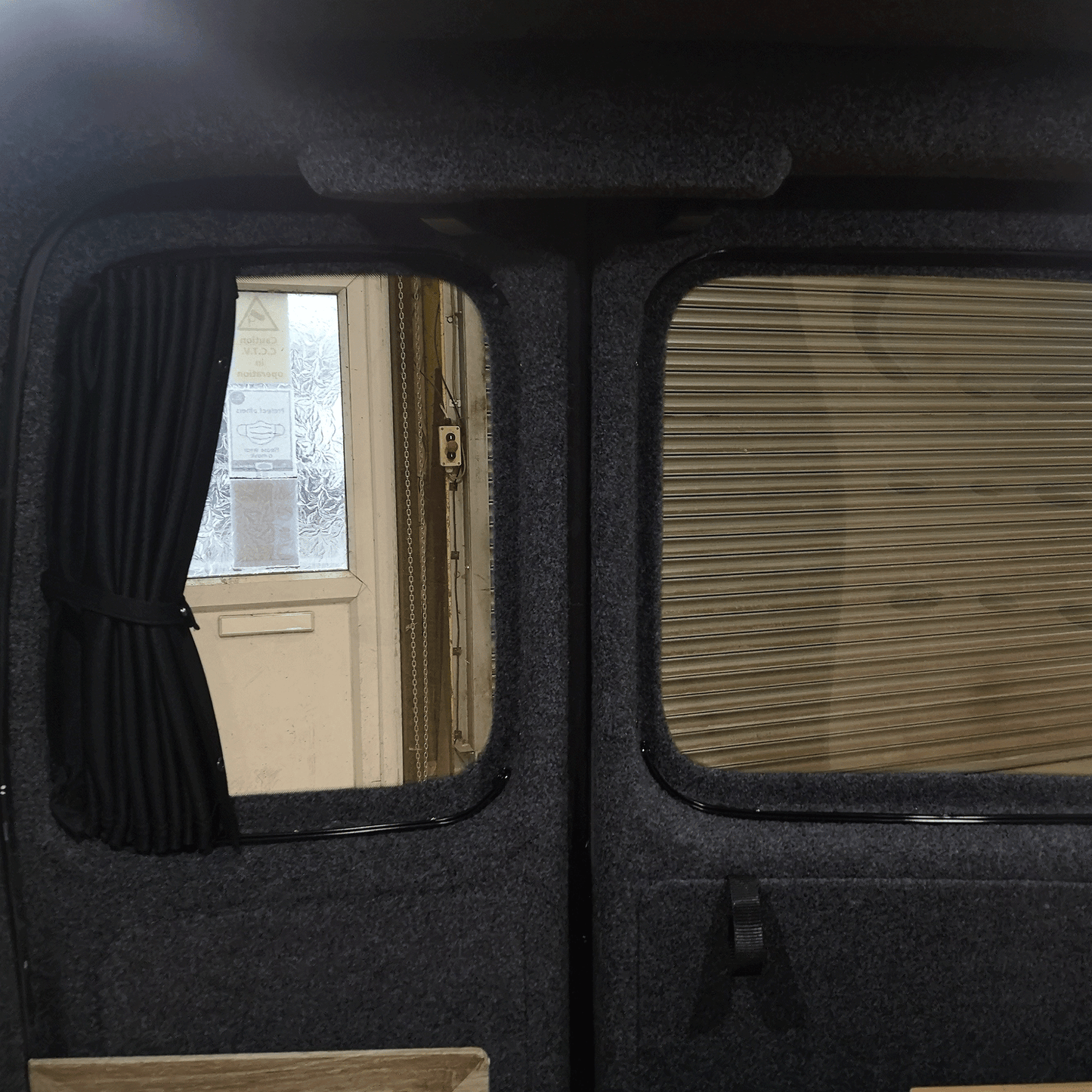 VW Caddy Van Conversion Premium Curtains Van-X - Black/Black