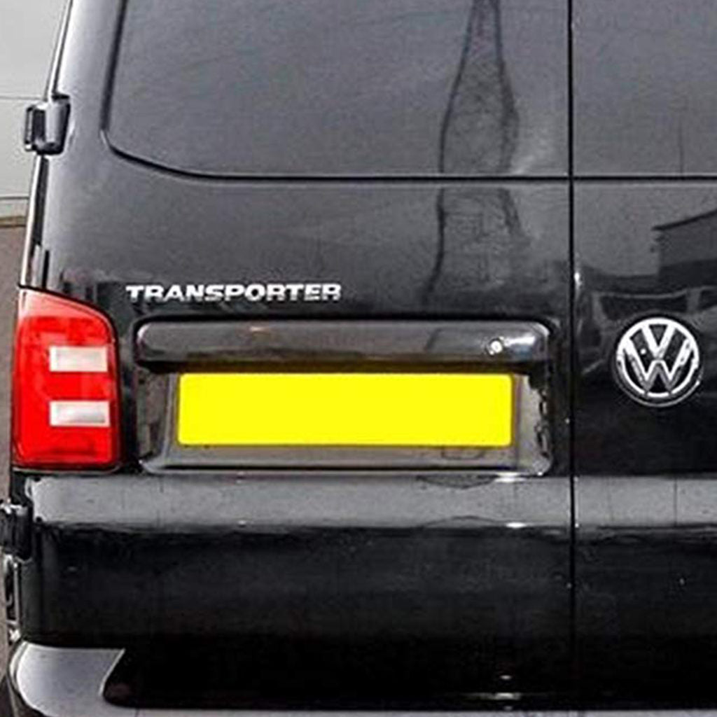 VW T5, T5.1, Barn Door Rear Number Plate Unit – Deep Black