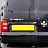 VW T6 Barn Door Rear Number Plate Unit – Deep Black Painted and Ready to Fit