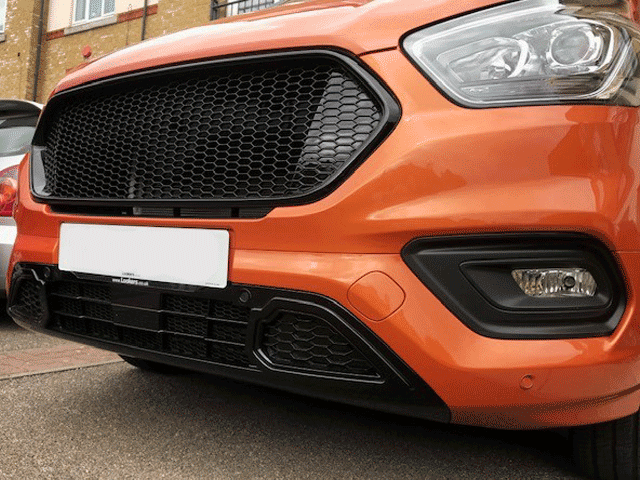 For Ford Transit Custom New Shape Front Lower Grille – Honeycomb Sport Style, Painted & Ready to Fit