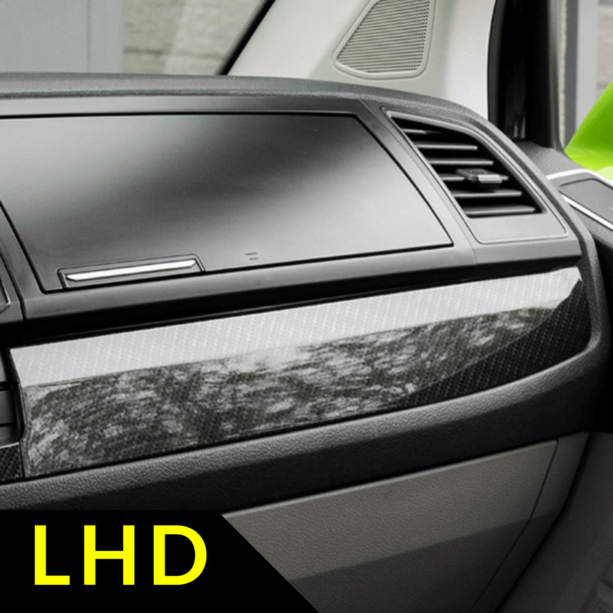 VW Transporter T6 LHD Lower Dash Styling Trims Carbon Effect