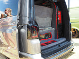 VW T5, T5.1 Smoked Tailgate LHD Rear Lights Red Bars LED Left Hand Drive Van only MK3