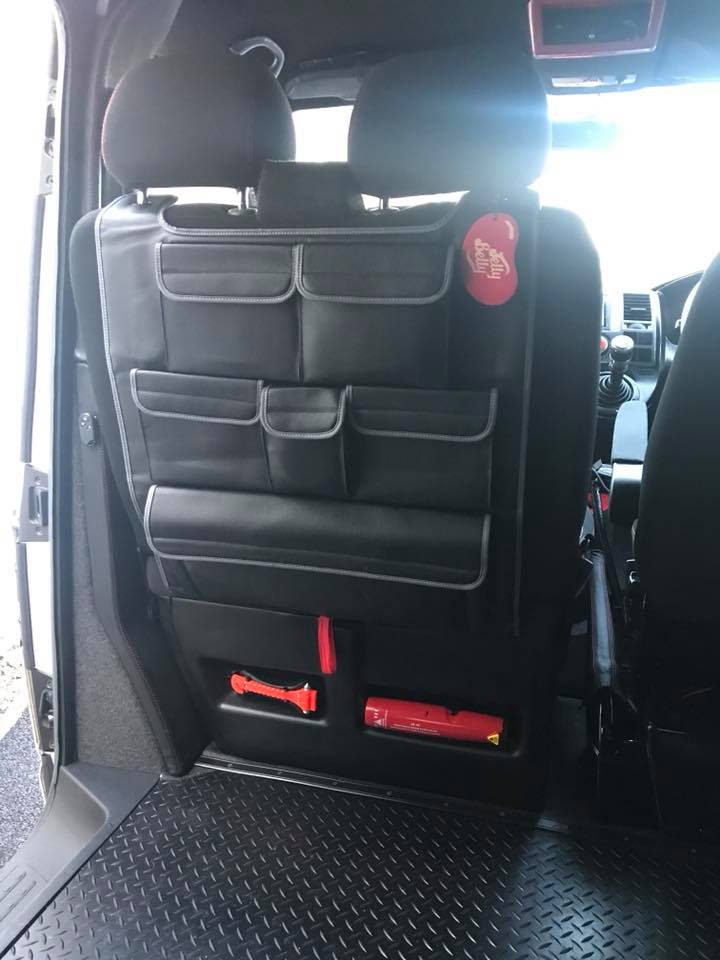 VW T6, T6.1 Transporter Double Seat Leatherette Back Seat Organiser
