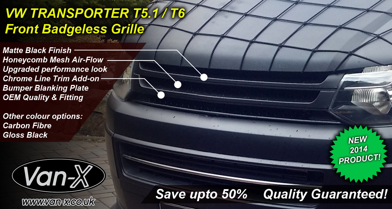 VW T5.1 Front Badgeless Grille (Matte)