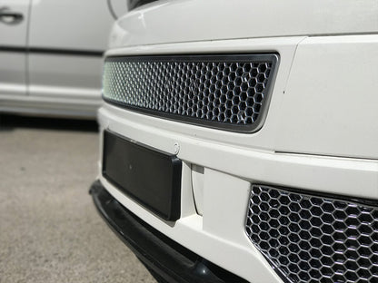 VW T5 .1 Honeycomb Sport-Line Front Spoiler Foglight Trims (Matte Chrome)