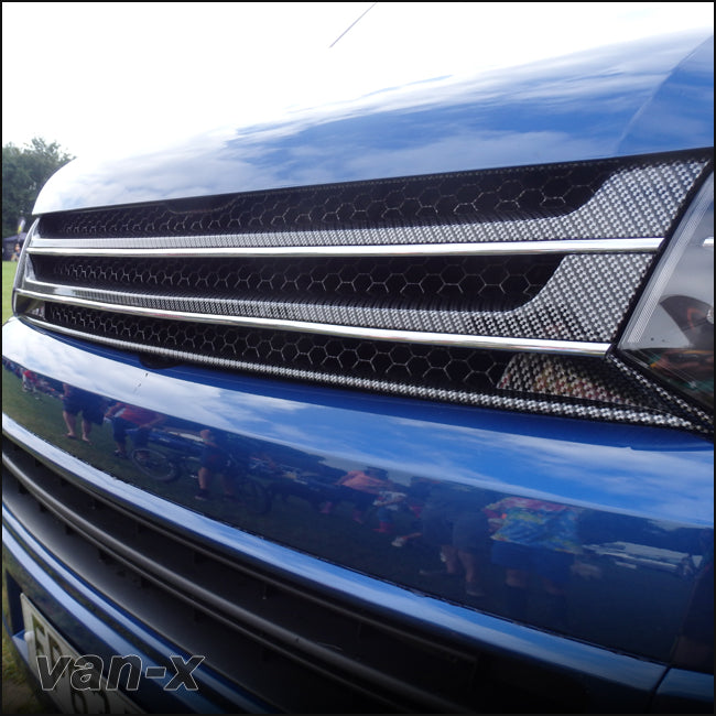 Silver Carbon Badgeless Grille For Volkswagen T5.1 *Clearance* [B Grade]