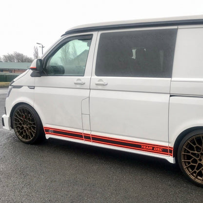 VW T6.1 Transporter SWB ABS Side Skirts Painted In Candy White