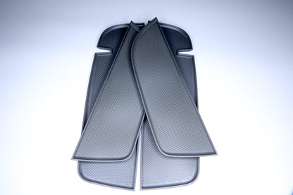VW T5, T5.1 NUOVI inserti per tasche porta, gomma, rivestimento porta doppio passeggero (grigio scuro)