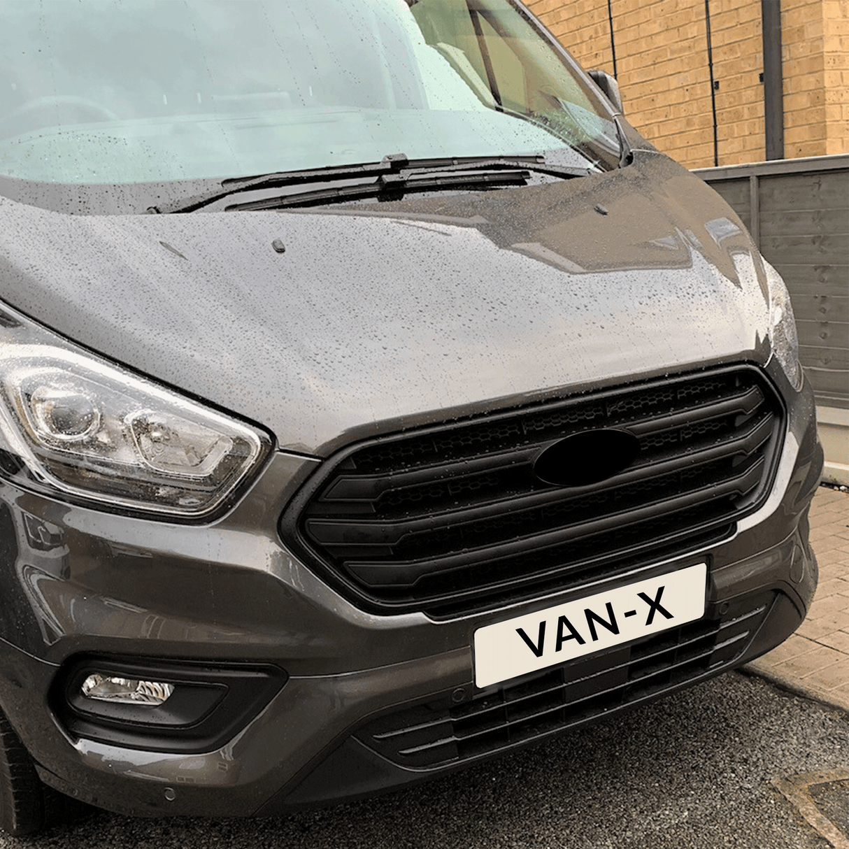 Ford Transit Custom Front Grille OEM Style New Shape (Matte Black Base)