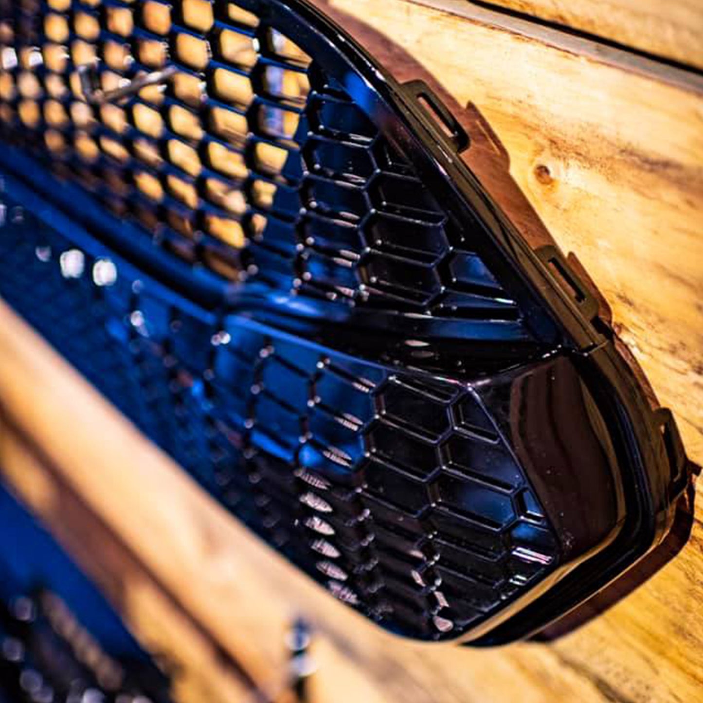 For Ford Transit Custom Front Grille Honeycomb Modified 2012 - 2018 MK1 Gloss Black Painted and Ready to Fit